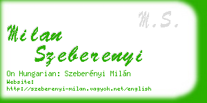 milan szeberenyi business card