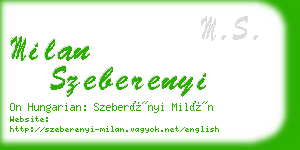 milan szeberenyi business card